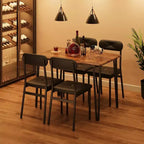 CuisinSmart - Table de salle à manger pour 4 personnes avec chaises rembourrées, petit ensemble table et chaises, ensemble de salle à manger pour 4 personnes, ensemble table à manger rectangulaire.