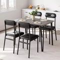CuisinSmart Dining Table for 4, Upholstered Chairs, Small Table and Chairs Set, Dinette Set for 4, Rectangular Dinner Table Set