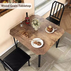 Ensemble de table à manger CuisinSmart, avec design à chanfrein, table de cuisine 3/5 pièces avec sièges rembourrés
