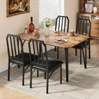 Ensemble de table à manger CuisinSmart, avec design à chanfrein, table de cuisine 3/5 pièces avec sièges rembourrés