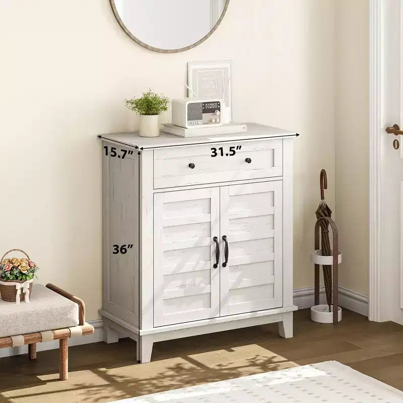 31.5 Armoire de buffet, Meuble de rangement rustique avec étagère réglable, Console d'entrée, Meuble de bar à café pour la cuisine