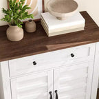 31.5 Armoire de buffet, Meuble de rangement rustique avec étagère réglable, Console d'entrée, Meuble de bar à café pour la cuisine