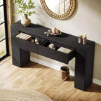 Table console en bois Lantine de 63 pouces avec 2 tiroirs cachés, table de canapé style ferme pour salon, couloir, entrée, hall, assemblage facile