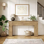 Table console en bois Lantine de 63 pouces avec 2 tiroirs cachés, table de canapé style ferme pour salon, couloir, entrée, hall, assemblage facile