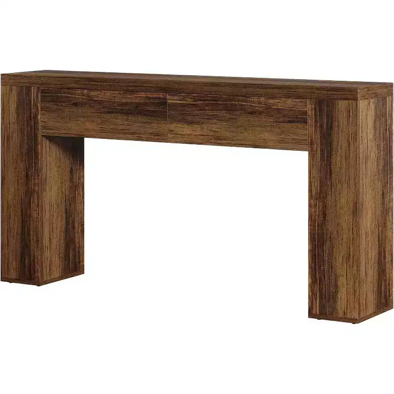 Table console en bois Lantine de 63 pouces avec 2 tiroirs cachés, table de canapé style ferme pour salon, couloir, entrée, hall, assemblage facile