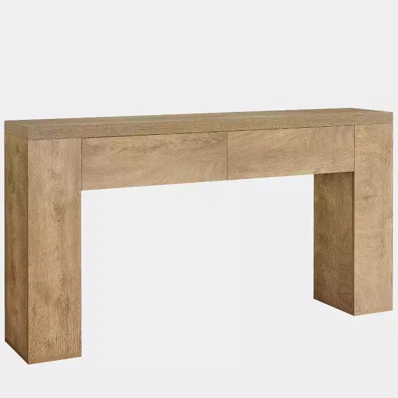 Table console en bois Lantine de 63 pouces avec 2 tiroirs cachés, table de canapé style ferme pour salon, couloir, entrée, hall, assemblage facile