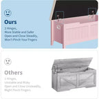 Acekool 39 Banc de rangement avec coussin de siège et charnières de sécurité Organiseur à chaussures pour entrée et chambre