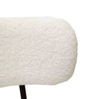 Okak Chaises de salle à manger modernes du milieu du siècle, lot de 2, rondes, rembourrées avec dossier incurvé et pieds en métal, chaises d'appoint en bouclé pour cuisine et salle à manger