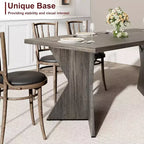 Table de salle à manger CuisinSmart 70,9 pouces pour 6 personnes, table de cuisine rectangulaire de style ferme avec cadre robuste et pieds en V, bureau épais en bois
