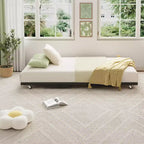 Cadre de lit gigogne double avec roulettes verrouillables, lit de repos pliable en métal, rangement et assemblage faciles