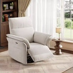 Recliner Chair, Swivel Rocker Chair with USB Charge Ports,Upholstered Chenille Fabric Glider Recliner Nursery Chair with Double-Layer Armrests