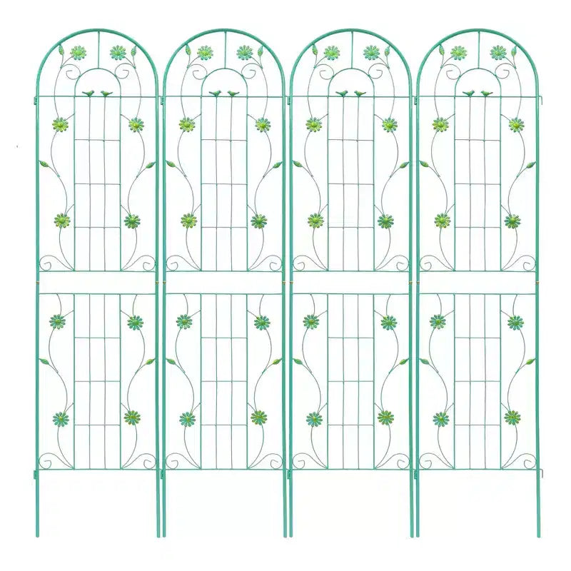 MAYEERTY Lot de 2 treillis de jardin en métal antirouille verts de 220 x 50 cm pour plantes grimpantes