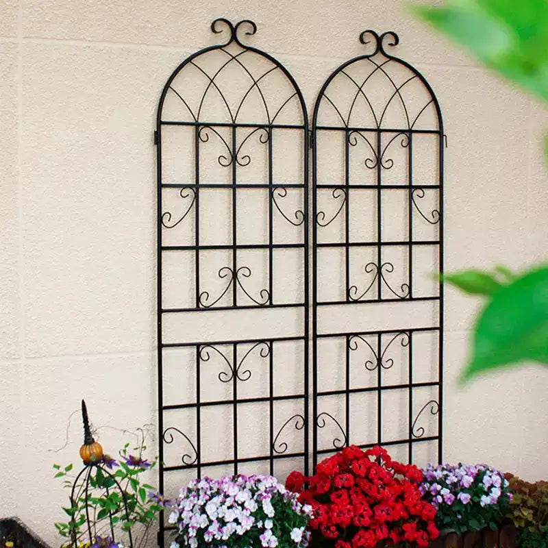 MAYEERTY Lot de 2 treillis de jardin en métal antirouille verts de 220 x 50 cm pour plantes grimpantes