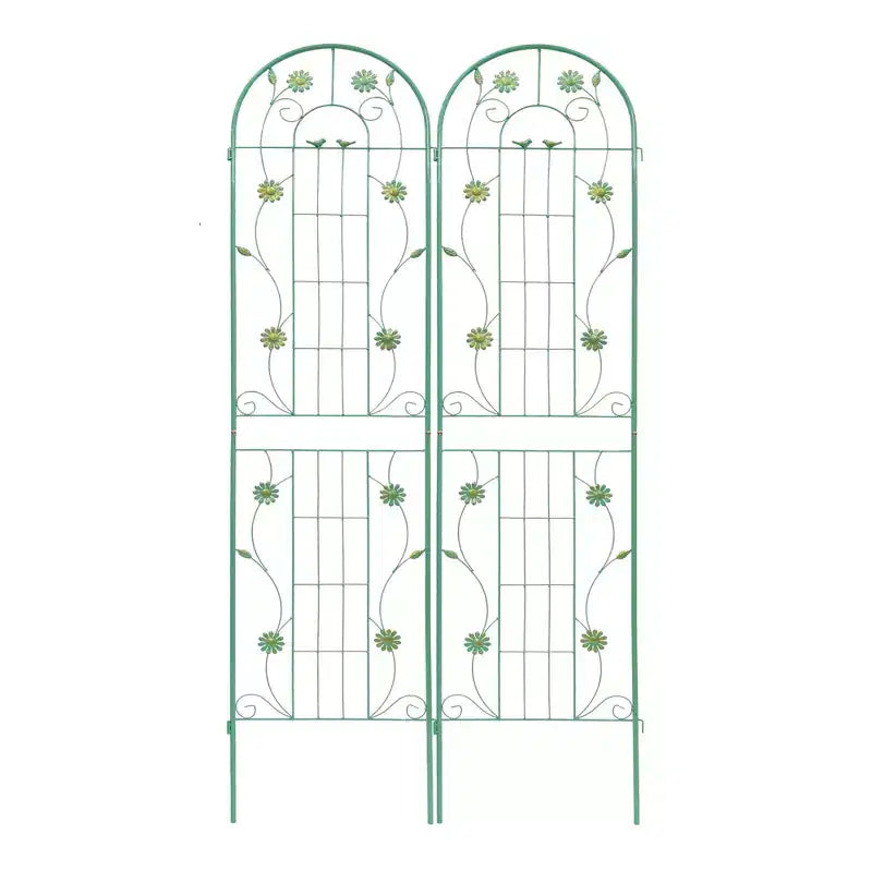 MAYEERTY Lot de 2 treillis de jardin en métal antirouille verts de 220 x 50 cm pour plantes grimpantes