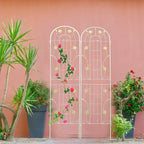 MAYEERTY Lot de 2 treillis de jardin en métal antirouille verts de 220 x 50 cm pour plantes grimpantes