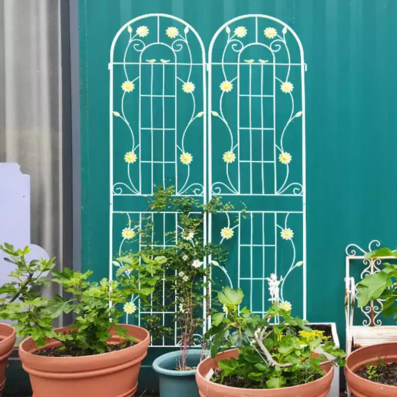 MAYEERTY Lot de 2 treillis de jardin en métal antirouille verts de 220 x 50 cm pour plantes grimpantes