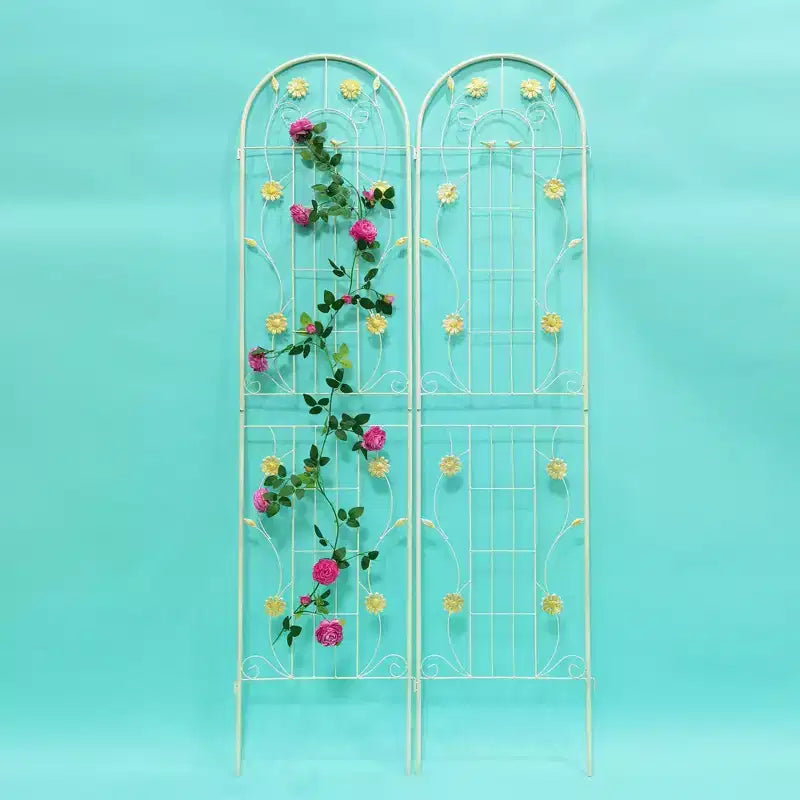 MAYEERTY Lot de 2 treillis de jardin en métal antirouille verts de 220 x 50 cm pour plantes grimpantes