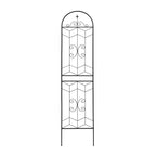 MAYEERTY Lot de 2 treillis de jardin en métal, 220 x 50 cm, antirouille, pour plantes grimpantes, fleurs d'extérieur, noir