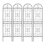 MAYEERTY Lot de 2 treillis de jardin en métal, 220 x 50 cm, antirouille, pour plantes grimpantes, fleurs d'extérieur, noir