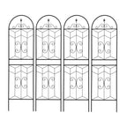 MAYEERTY Lot de 2 treillis de jardin en métal, 220 x 50 cm, antirouille, pour plantes grimpantes, fleurs d'extérieur, noir