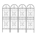 MAYEERTY Lot de 2 treillis de jardin en métal, 220 x 50 cm, antirouille, pour plantes grimpantes, fleurs d'extérieur, noir