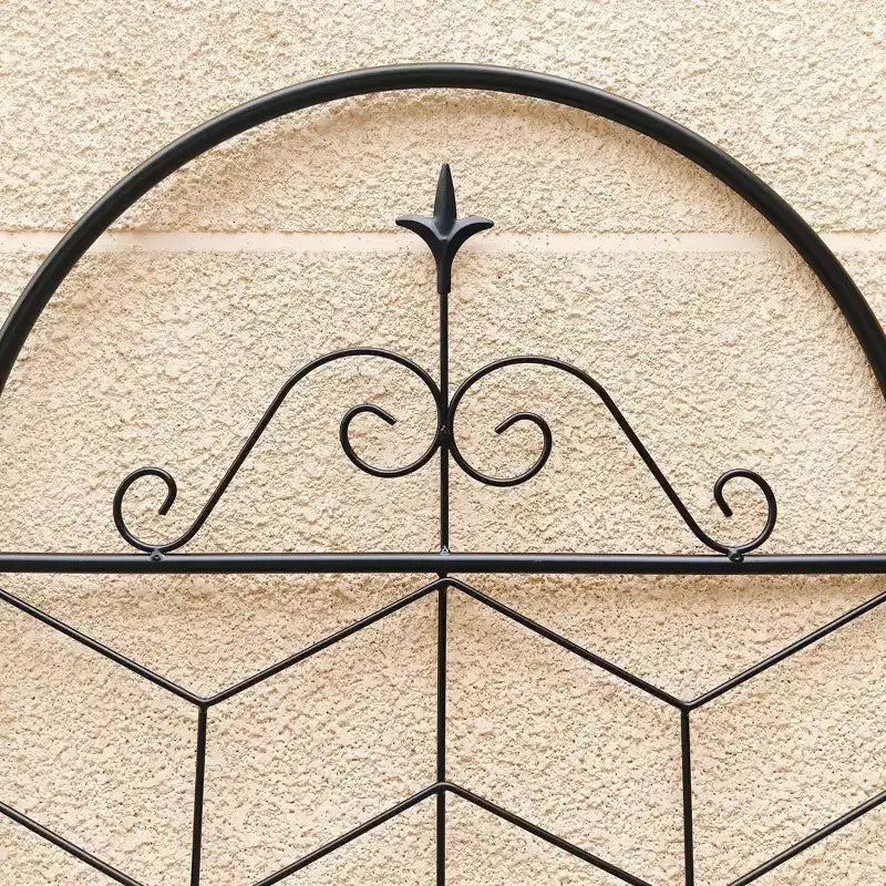 MAYEERTY Lot de 2 treillis de jardin en métal, 220 x 50 cm, antirouille, pour plantes grimpantes, fleurs d'extérieur, noir