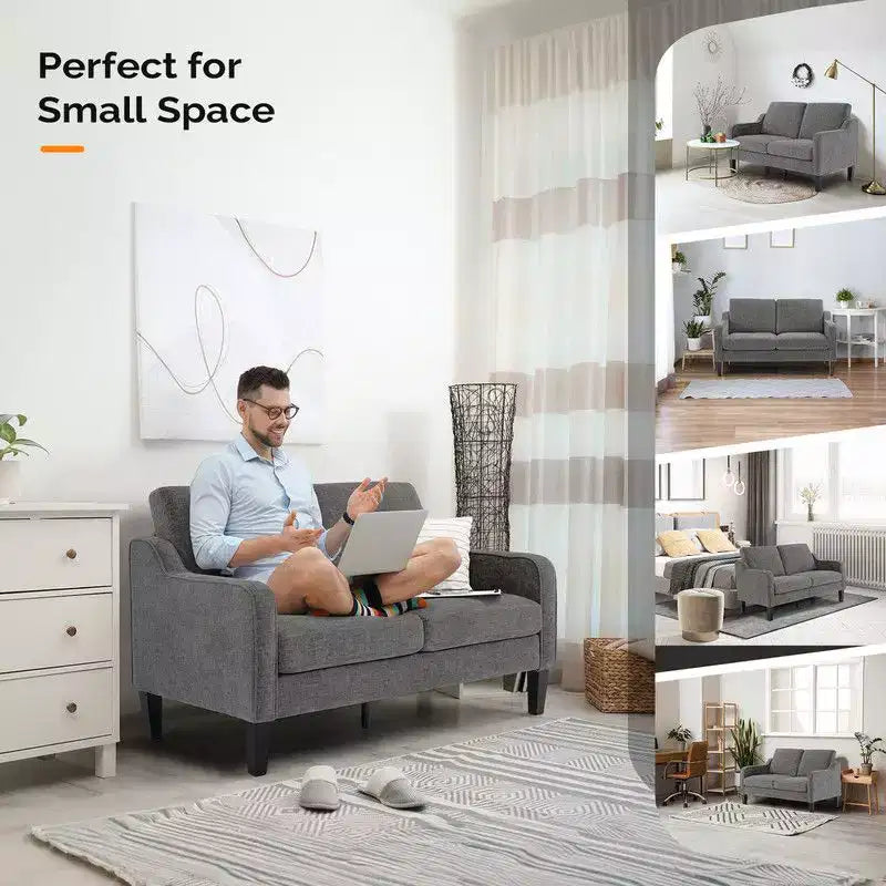 Karl Home | Canapé deux places à accoudoirs carrés de 53,5 pouces