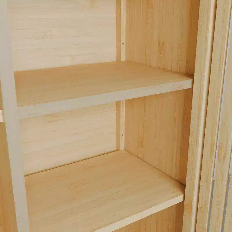 Meuble de rangement moderne GDFStudio Smedley de 32,9 po en bambou avec porte unique