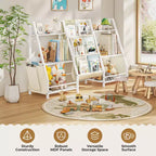 SUGIFT Bibliothèque et rangement de jouets à 3 niveaux pour enfants, bibliothèque pour enfants, organisateur de rangement de jouets (Blanc)