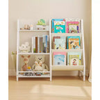SUGIFT Bibliothèque et rangement de jouets à 3 niveaux pour enfants, bibliothèque pour enfants, organisateur de rangement de jouets (Blanc)