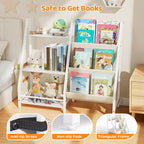 SUGIFT Bibliothèque et rangement de jouets à 3 niveaux pour enfants, bibliothèque pour enfants, organisateur de rangement de jouets (Blanc)