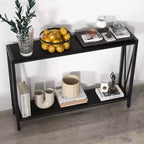 Table Console Industrielle Acekool avec Conception en V, Table d'Entrée/Canapé à 2 Niveaux pour Salon et Couloir, Rangement Peu Encombrant