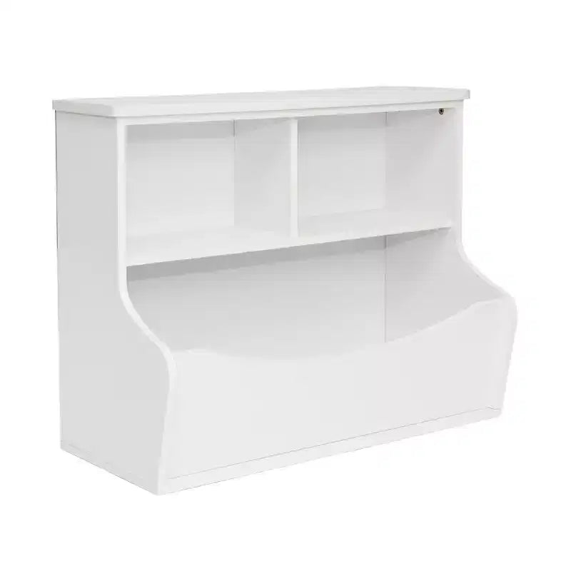 PJ Wood Multi-Functional Bookcase, Store or Display Books of Different Sizes, Wooden Floor Standing Shelf Organizer for Home or Office, White