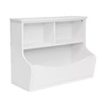 PJ Wood Multi-Functional Bookcase, Store or Display Books of Different Sizes, Wooden Floor Standing Shelf Organizer for Home or Office, White