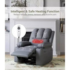 Fauteuil inclinable électrique surdimensionné avec massage, fauteuil inclinable pivotant en cuir PU avec télécommande et porte-gobelets, pour salon, chambre à coucher, chambre d'enfant