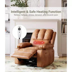 Fauteuil inclinable électrique surdimensionné avec massage, fauteuil inclinable pivotant en cuir PU avec télécommande et porte-gobelets, pour salon, chambre à coucher, chambre d'enfant