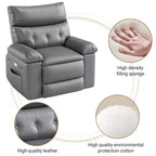 Fauteuil inclinable pour adultes, fauteuil inclinable électrique en cuir PU, pivotant à 270 degrés avec poche latérale, canapé de massage moderne pour salon ou chambre à coucher