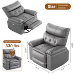 Fauteuil inclinable pour adultes, fauteuil inclinable électrique en cuir PU, pivotant à 270 degrés avec poche latérale, canapé de massage moderne pour salon ou chambre à coucher