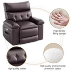 Fauteuil inclinable pour adultes, fauteuil inclinable électrique en cuir PU, pivotant à 270 degrés avec poche latérale, canapé de massage moderne pour salon ou chambre à coucher