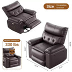 Fauteuil inclinable pour adultes, fauteuil inclinable électrique en cuir PU, pivotant à 270 degrés avec poche latérale, canapé de massage moderne pour salon ou chambre à coucher