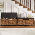 Banc de rangement GustoWave, Coffre de rangement en bois de 100 cm avec 2 charnières de sécurité, Banc d'entrée avec couvercle à charnière, Grand coffre pour salon, chambre à coucher