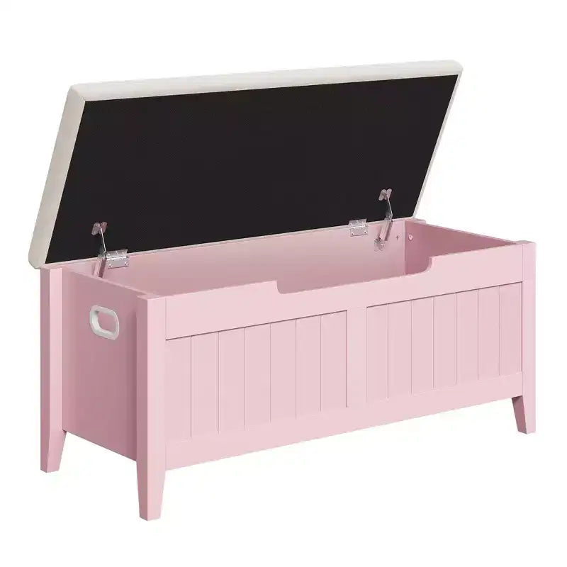 Banc de rangement GustoWave, Coffre de rangement en bois de 100 cm avec 2 charnières de sécurité, Banc d'entrée avec couvercle à charnière, Grand coffre pour salon, chambre à coucher