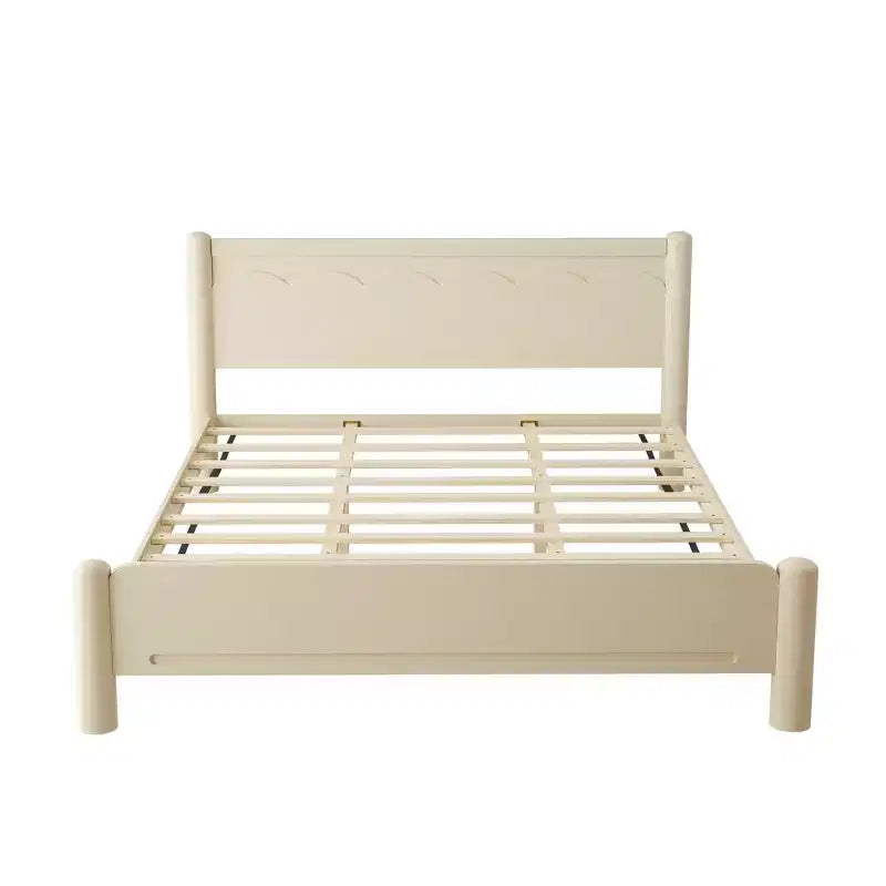 Cadre de lit plateforme en bois ModernLuxe taille Queen/King avec tête de lit, pas besoin de sommier tapissier, support à lattes en bois massif
