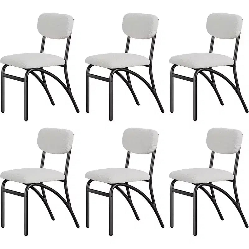 Chaises de salle à manger Acekool Boucle (lot de 2/4) avec dossier arqué de style milieu du siècle et pieds en métal, chaises d'appoint rembourrées pour cuisine et salon