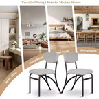Chaises de salle à manger Acekool Boucle (lot de 2/4) avec dossier arqué de style milieu du siècle et pieds en métal, chaises d'appoint rembourrées pour cuisine et salon