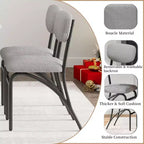 Chaises de salle à manger Acekool Boucle (lot de 2/4) avec dossier arqué de style milieu du siècle et pieds en métal, chaises d'appoint rembourrées pour cuisine et salon