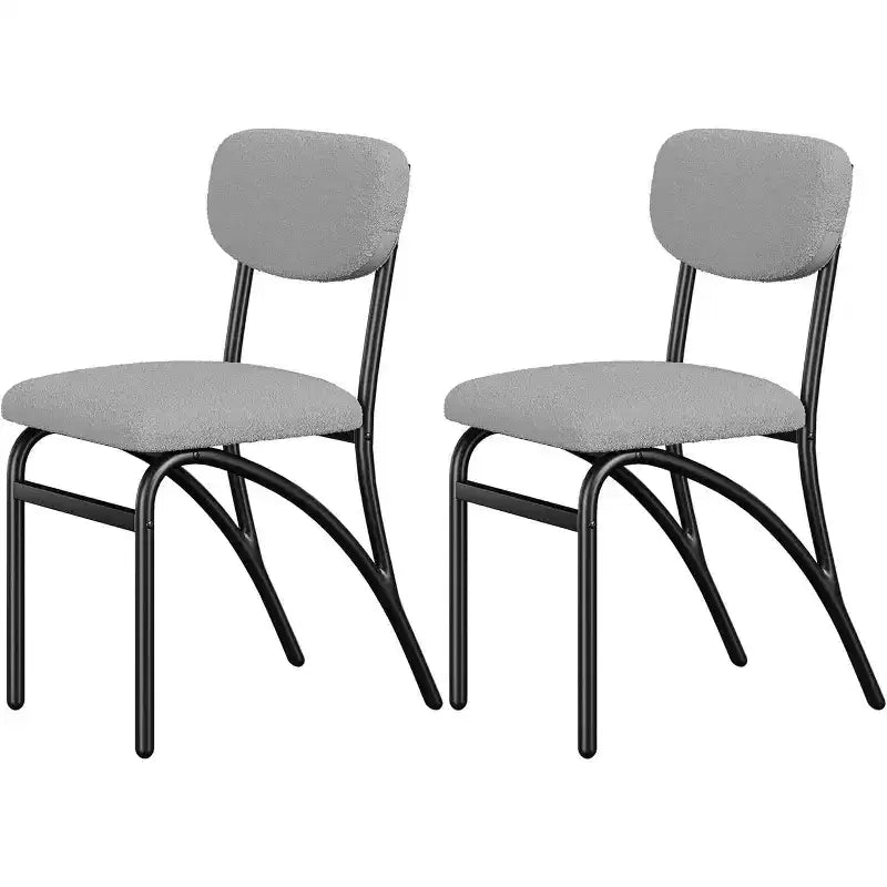 Chaises de salle à manger Acekool Boucle (lot de 2/4) avec dossier arqué de style milieu du siècle et pieds en métal, chaises d'appoint rembourrées pour cuisine et salon