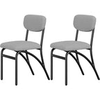 Chaises de salle à manger Acekool Boucle (lot de 2/4) avec dossier arqué de style milieu du siècle et pieds en métal, chaises d'appoint rembourrées pour cuisine et salon