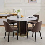 Acekool Chaises de salle à manger rembourrées, lot de 2, chaises d'appoint de cuisine modernes avec coussins épais, pieds en bois, beige ou marron