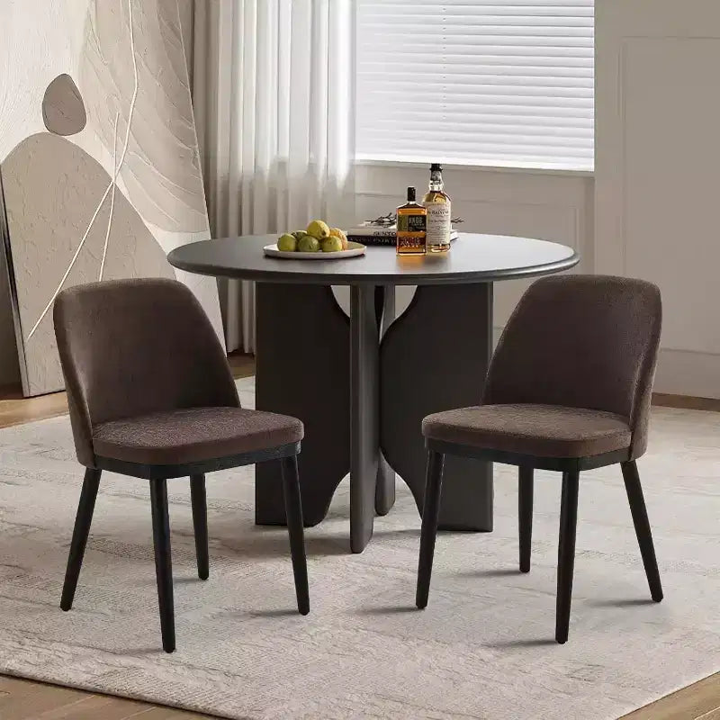 Acekool Chaises de salle à manger rembourrées, lot de 2, chaises d'appoint de cuisine modernes avec coussins épais, pieds en bois, beige ou marron